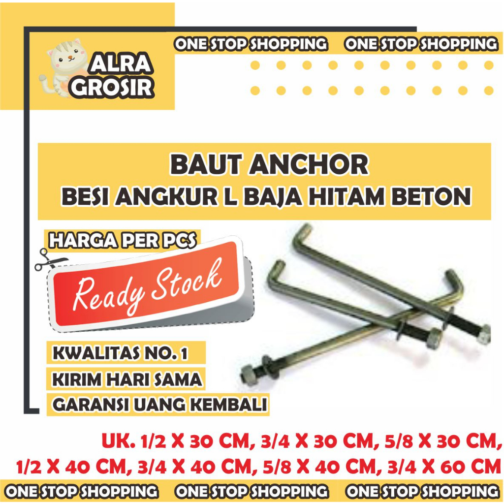 Jual BAUT ANCHOR ANGKUR L BAJA HITAM BETON 1 2 INCHI BAUT ANCHOR ANGKUR