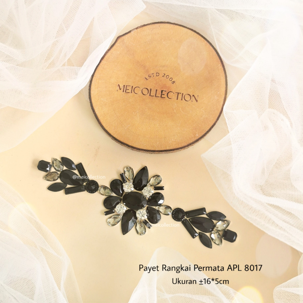 Jual Payet Rangkai APL 8017 APL Hitam bunga 3D | Shopee Indonesia