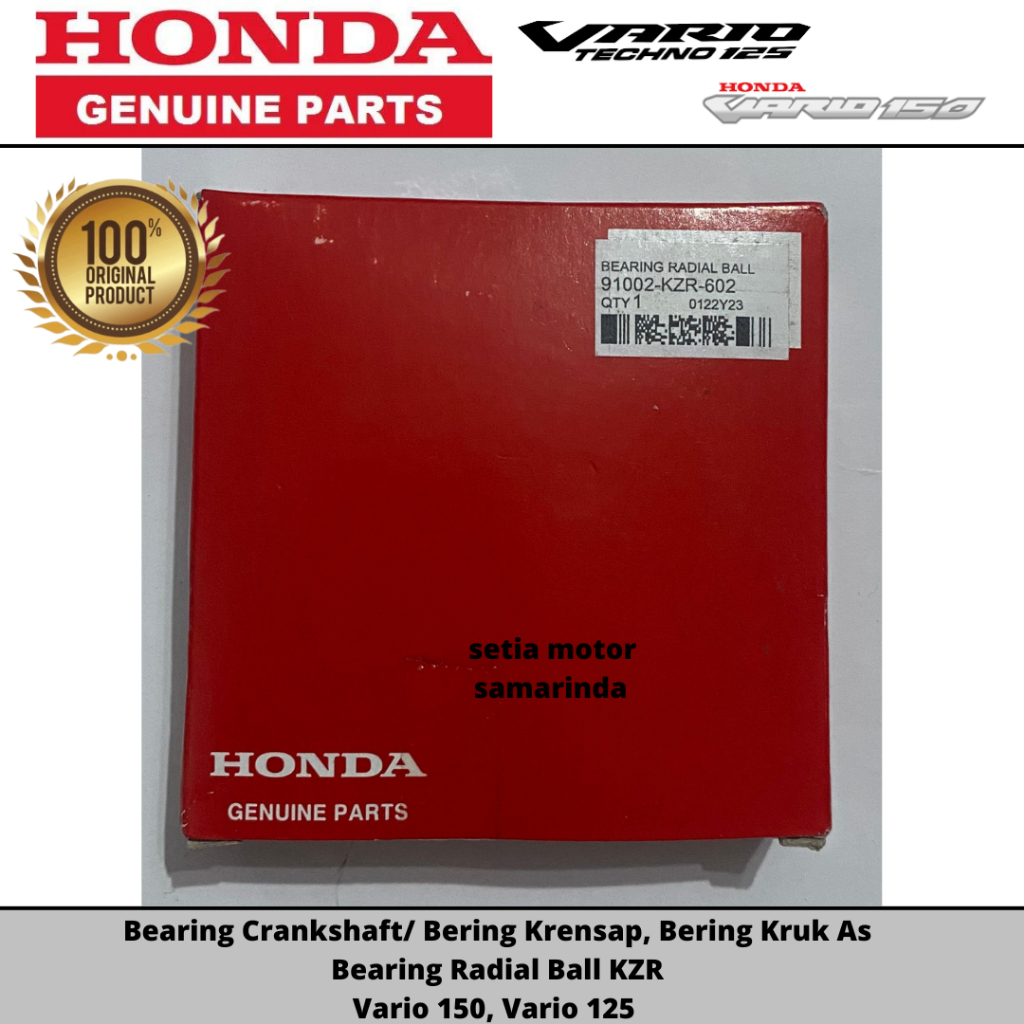 Jual Bearing Crankshaft Bering Krensaf Kruk As , Bearing Radial Ball KZR Vario 150 , Vario 125