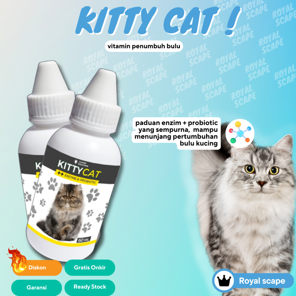 Jual KITTY CAT - Vitamin Penumbuh Bulu Kucing, Anti Rontok Bulu Pelebat ...