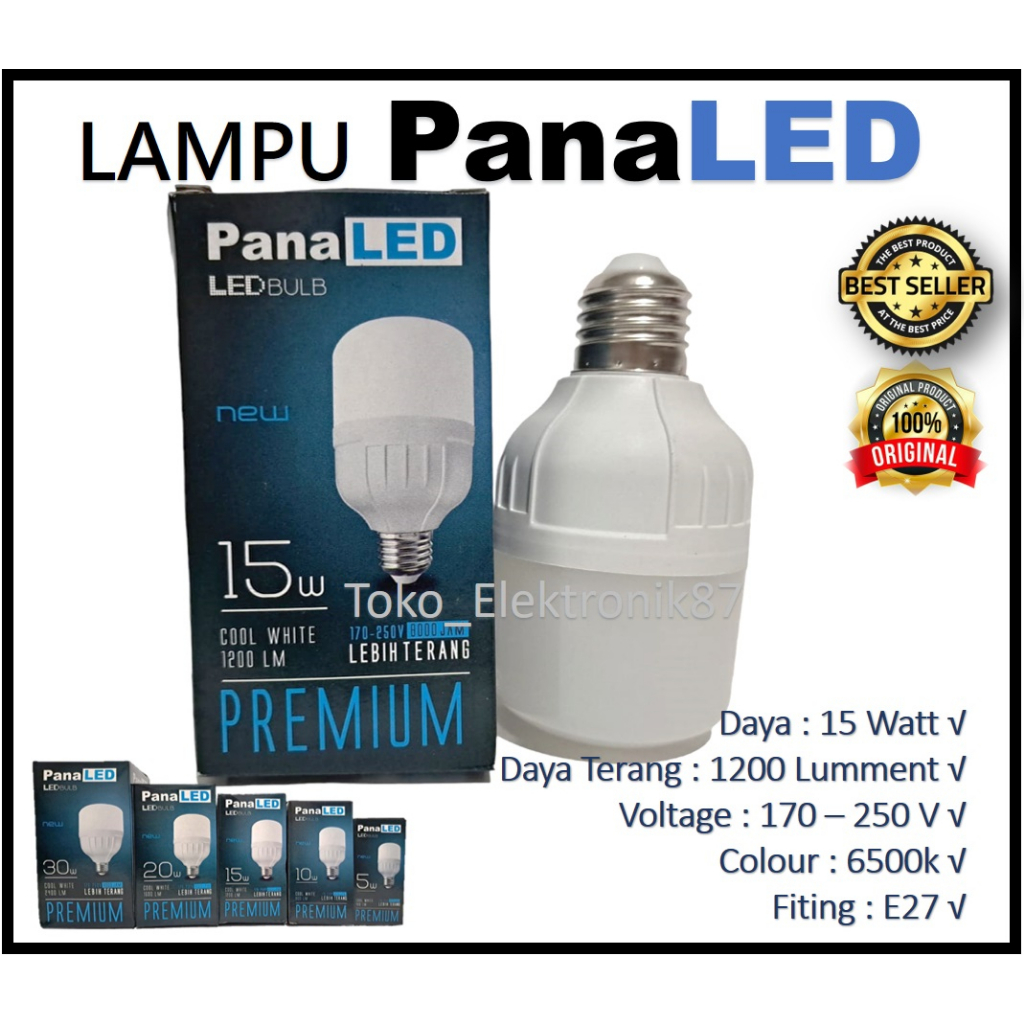 Jual Lampu Led 15 Watt Panaled 15w model Tabung | Shopee Indonesia