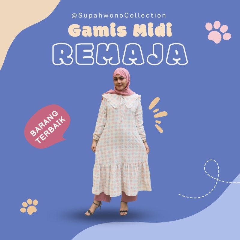 Jual Gamis Midi Remaja Tartan | Shopee Indonesia