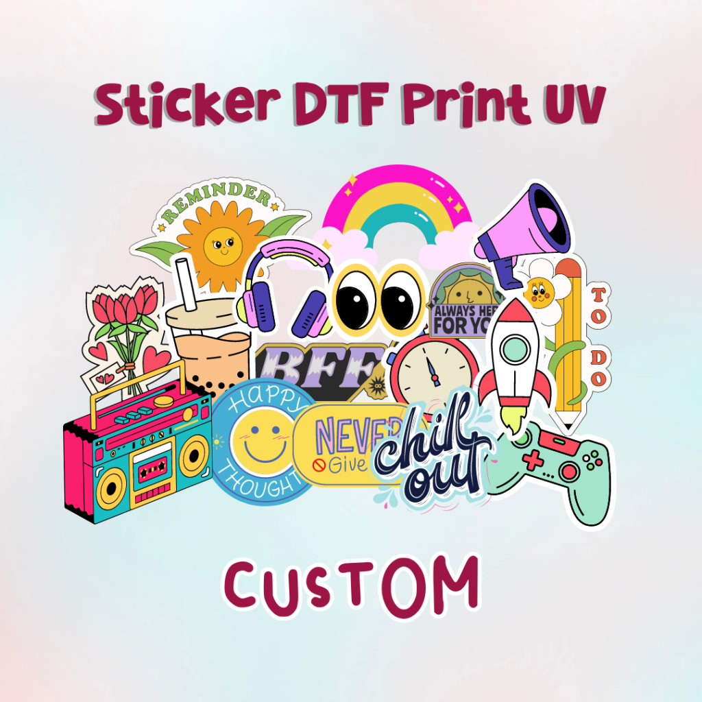 Jual Sticker DTF UV Sticker print UV CUSTOM Shopee Indonesia