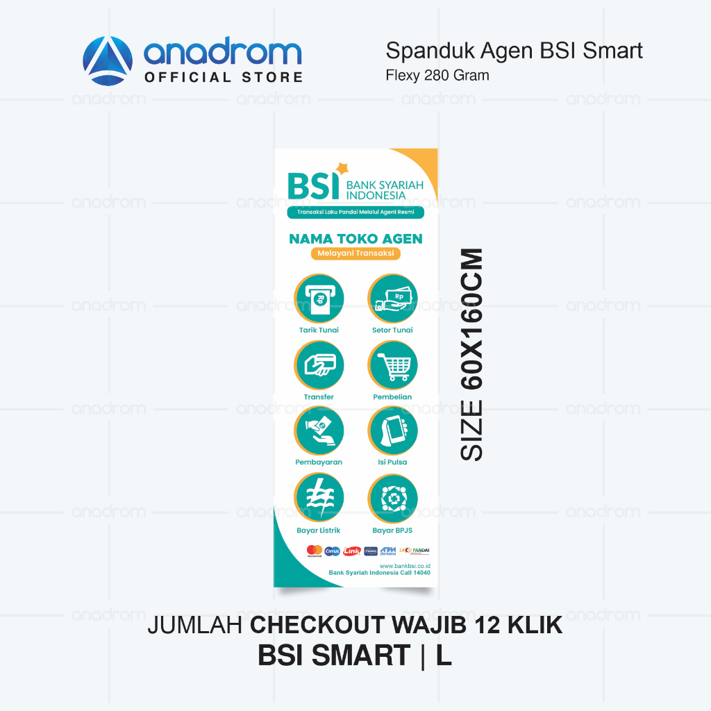 Jual Spanduk Atribut Wajib Agen BSI Smart | Banner Agen BSI Smart | Anadrom3447 | Shopee Indonesia