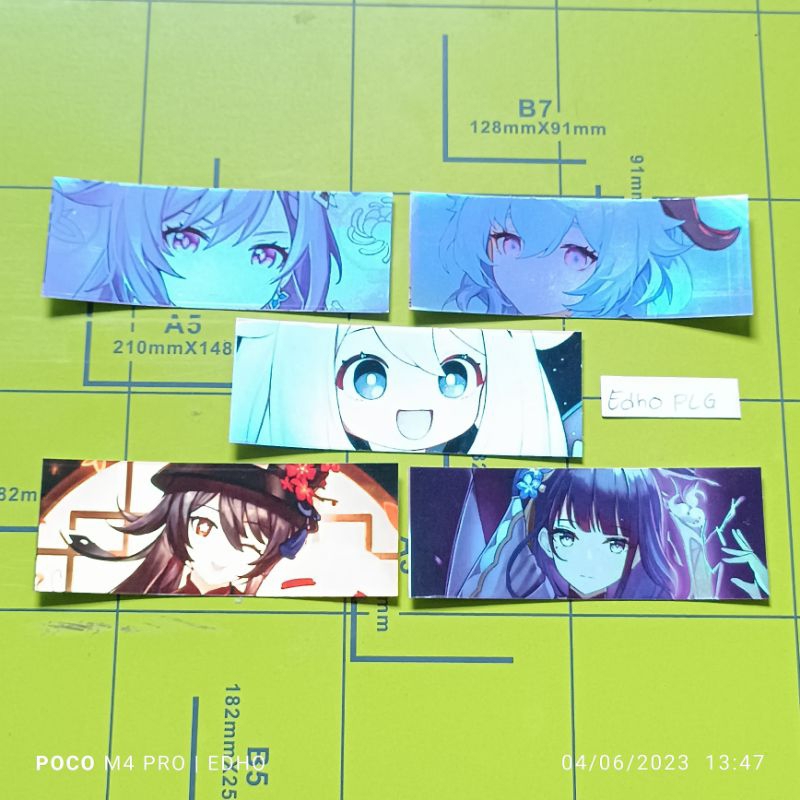 Jual Stiker Hologram Genshin Impact Stiker Hologram Ganyu Keqing Paimon Raiden Shopee