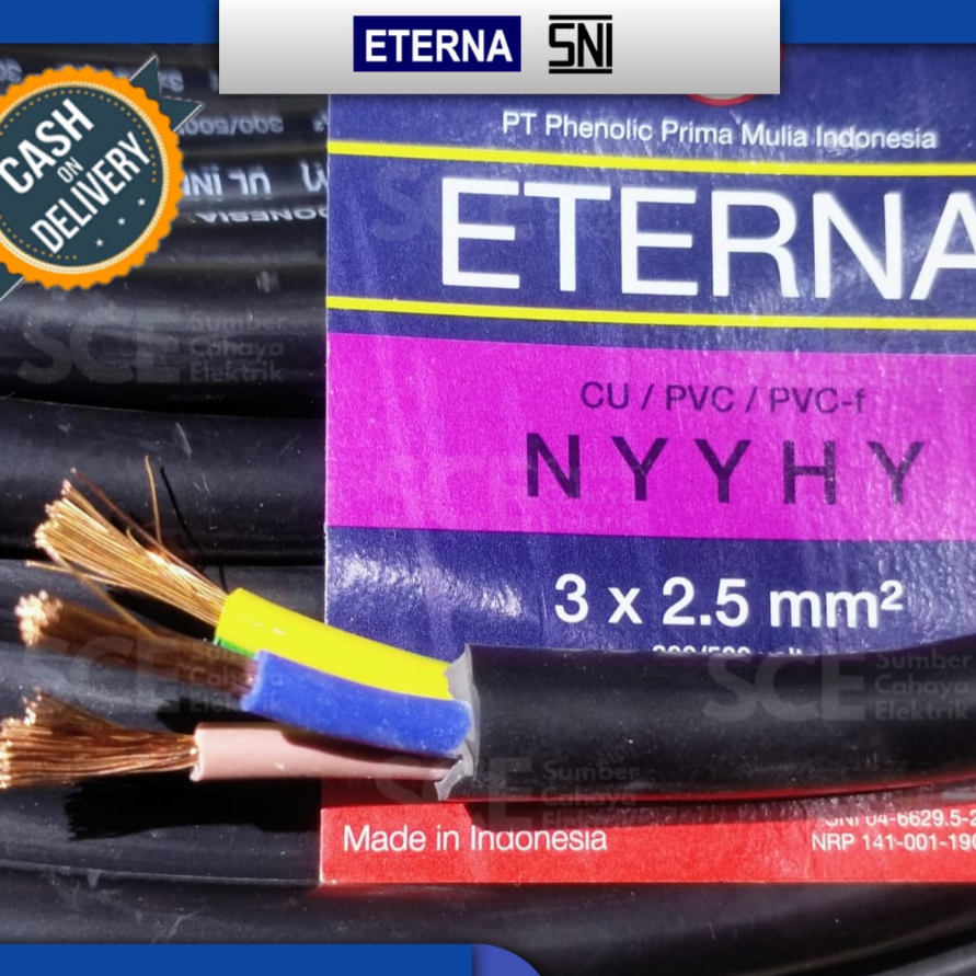 Jual KABEL ETERNA SERABUT NYY HY 3x2 5 KABEL LISTRIK ETERNA NYYHY 3x2