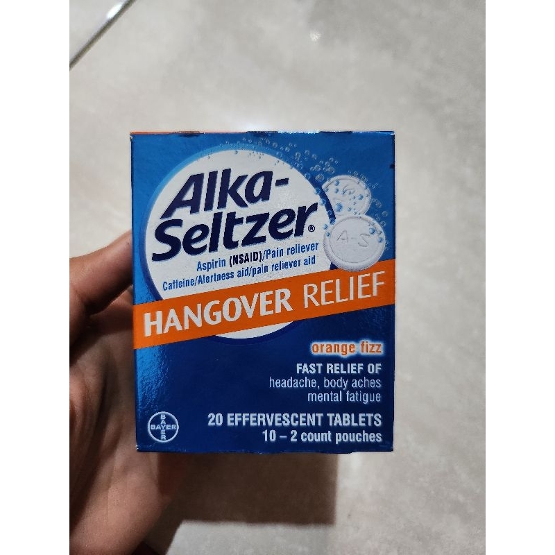 Alka-Seltzer Hangover Relief Effervescent Tablets Orange Fizz - 20 ct box