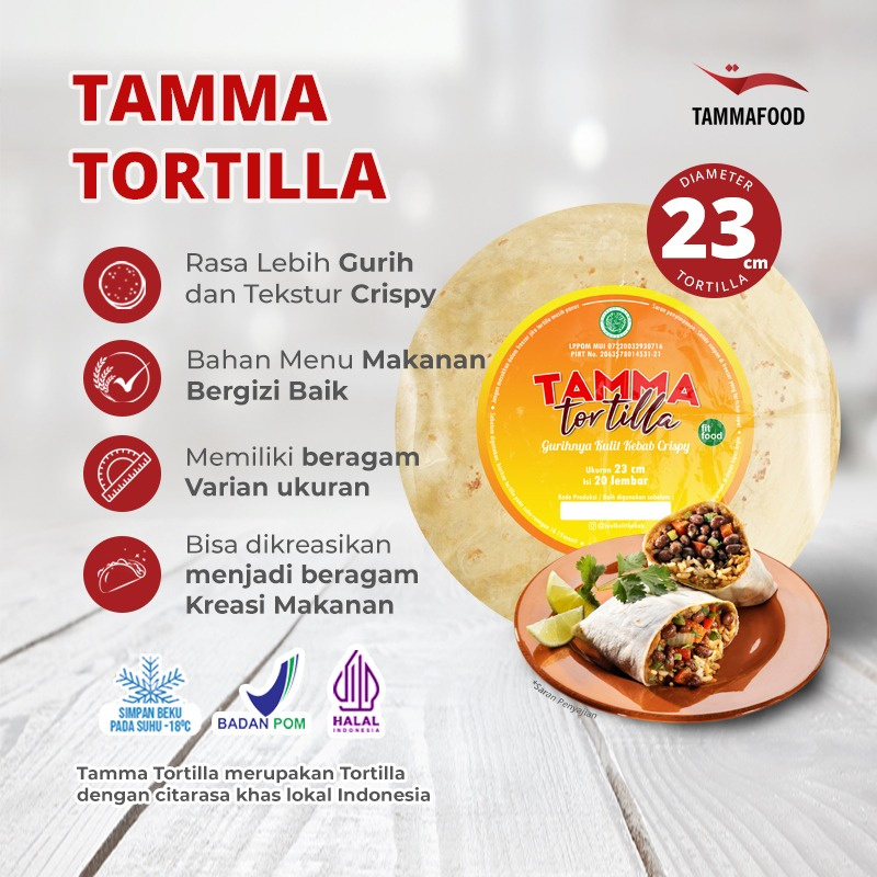 Jual Tortilla Tamma 23 Cm Isi 20 Pcs Kulit Kebab Tamma Tortilla Sedang