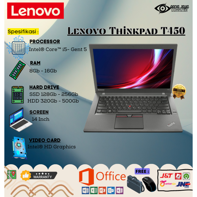 Lenovo Thinkpad T450 E450 L450 Core i5/i7 RAM 8Gb SSD 256Gb MURAH BERGARANSI