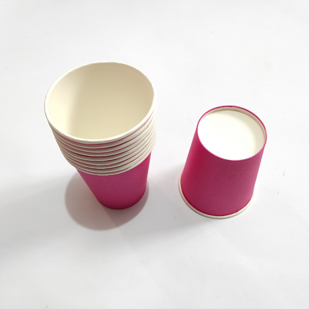 Jual 10 pcs Cup Polos Warna Warni / Gelas Kertas Polos / Paper Cup 9oz ...