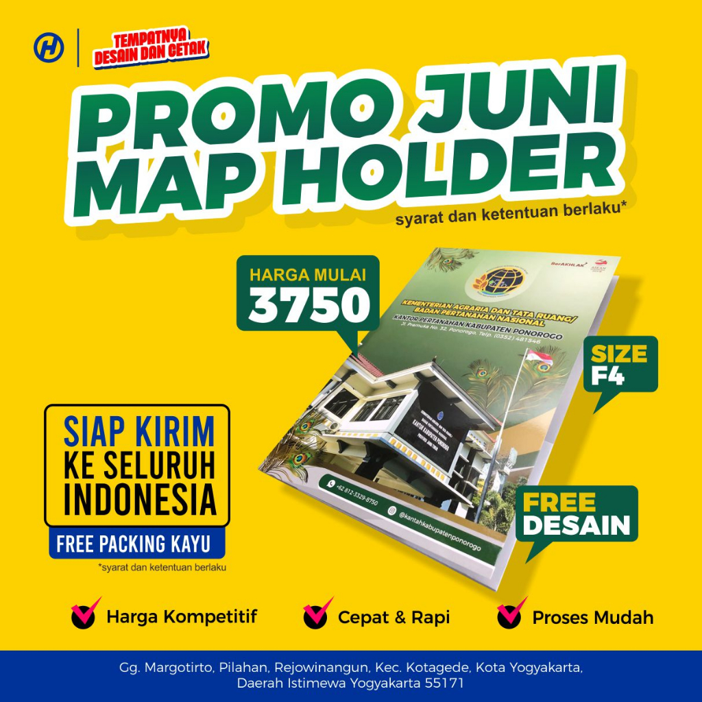 Jual MAP HOLDER CUSTOM DESAIN F4 MIN 50PCS MAP SEKOLAH DAN KANTOR