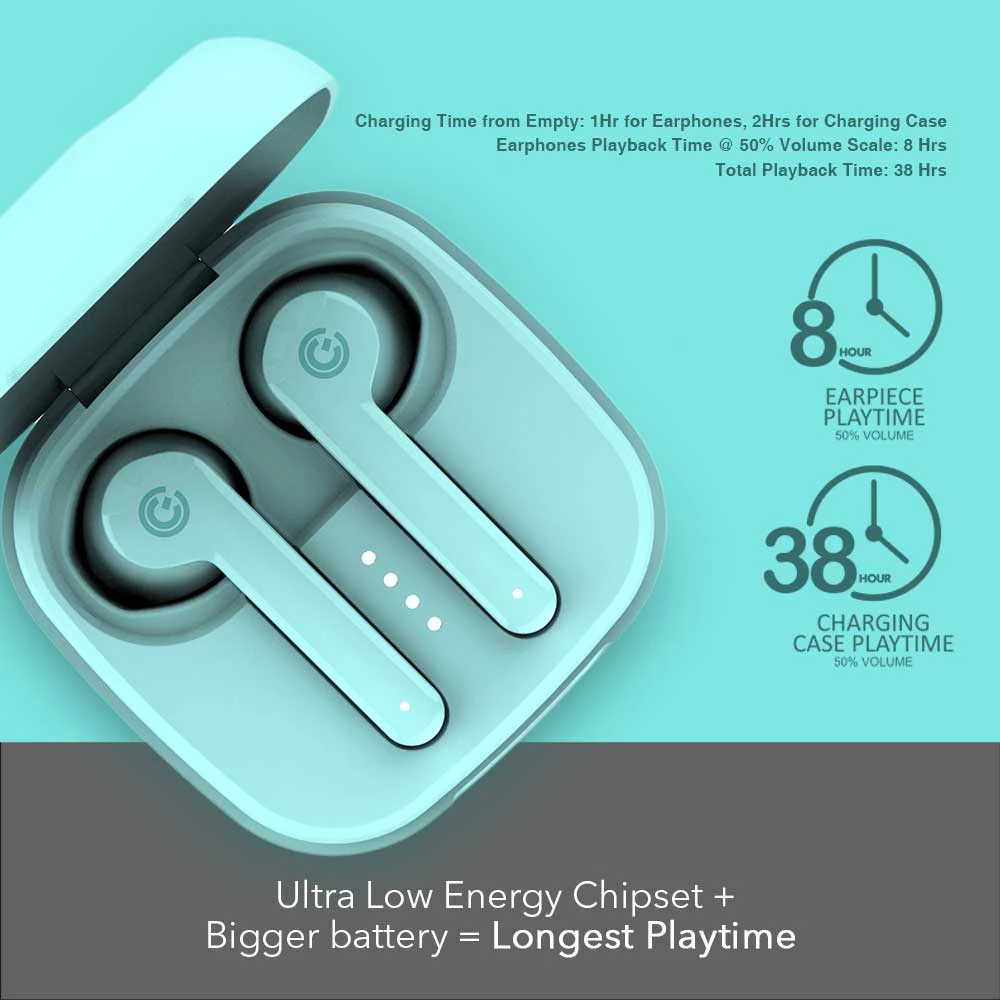 SonicGear TWS 1 Wireless Bluetooth Earphone with Portable Charging Case - Garansi Resim 1 Tahun