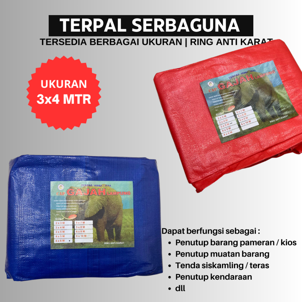 Jual terpal plastik a3 ukuran 3 x 4 terpal jadi shopee indonesia