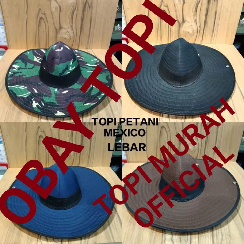 Jual Topi Petani TERMURAH Topi Petani Topi Lebar Lapangan topi Meksiko ...