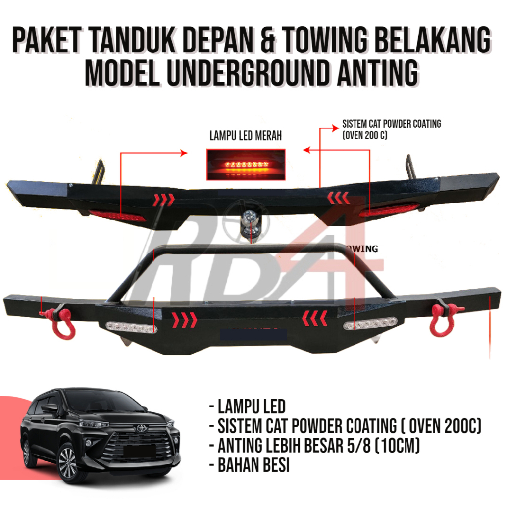 Jual Paket Tanduk Dan Towing Depan Belakang Model Underground Anting