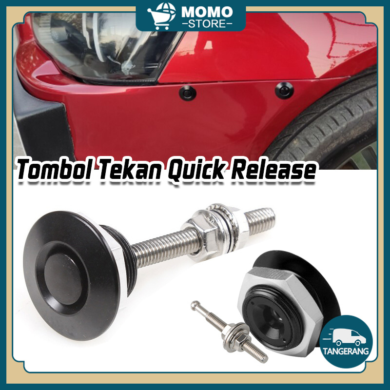 Jual 30mm Push Button Quick Release Hood Lock Clip Car Bumper Latch Kit