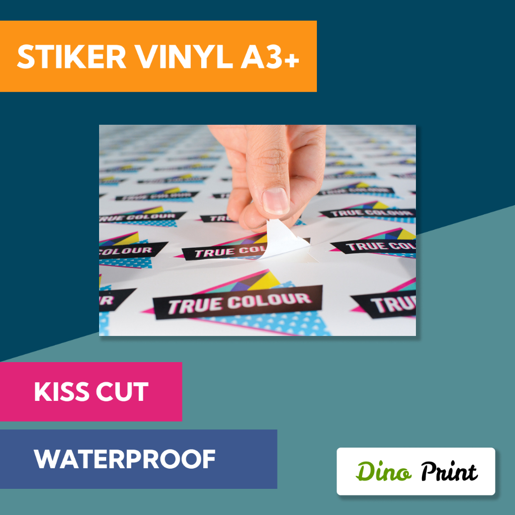 Jual Cetak Stiker Vinyl A3 Cetak Label Kemasan Kiss Cut Laminasi