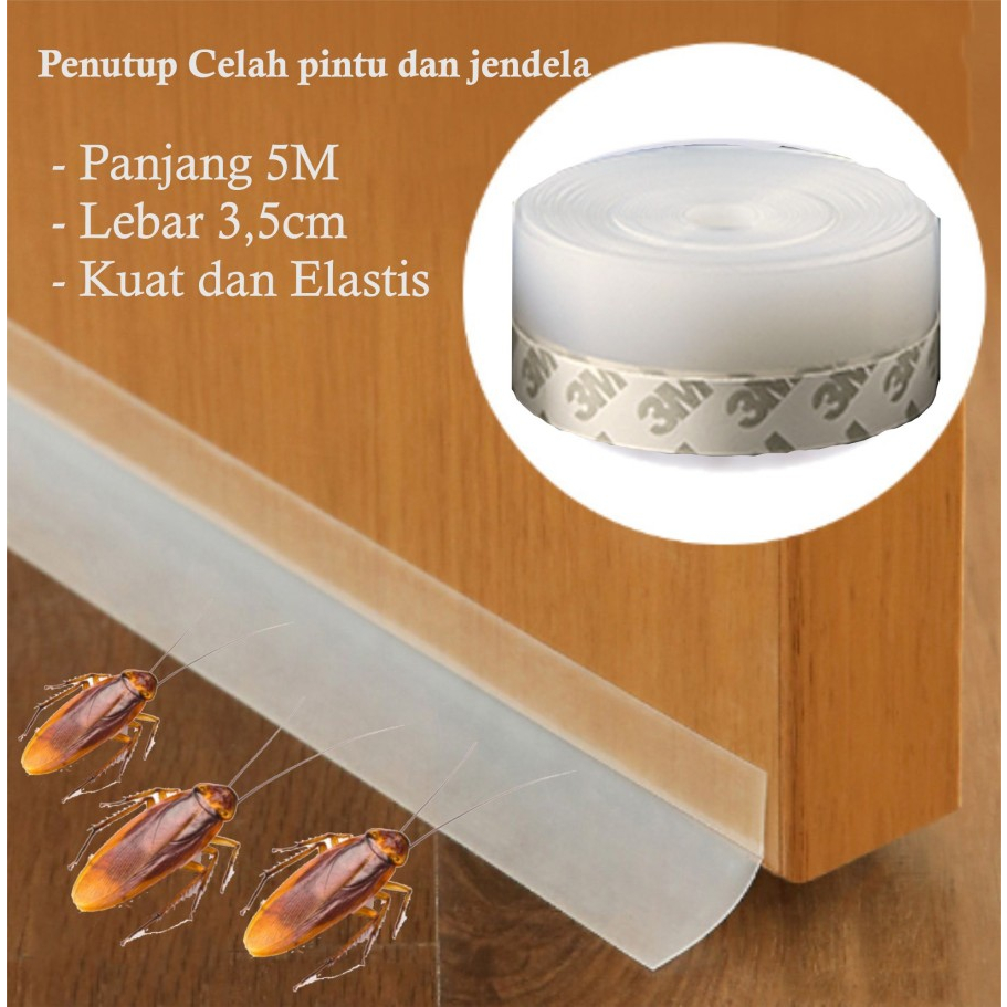 Jual Penutup Celah Lubang Bawah Pintu Jendela / Seal Door Tape 3M Anti ...