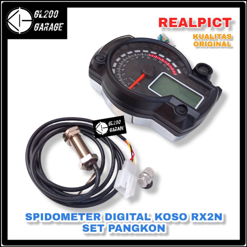 Jual Speedometer Spidometer Digital Koso Rx2n Set Pangkon Dan Soket