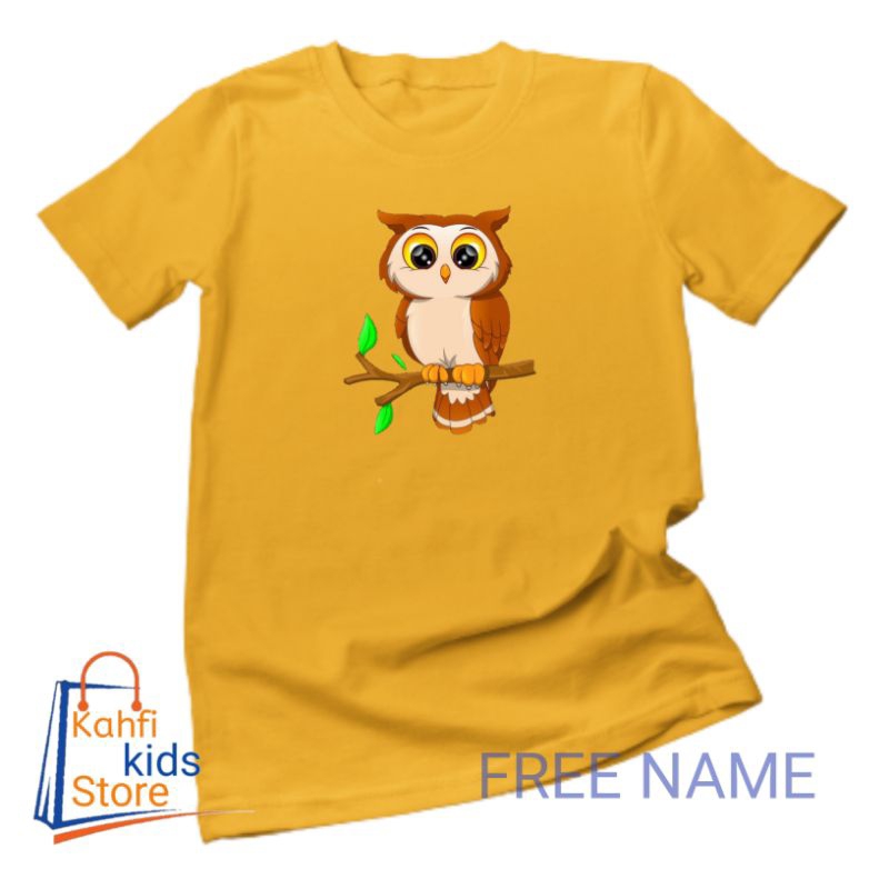 Jual Kaos Anak Gambar burung hantu I Kaos Sablon DTF Laki-laki dan