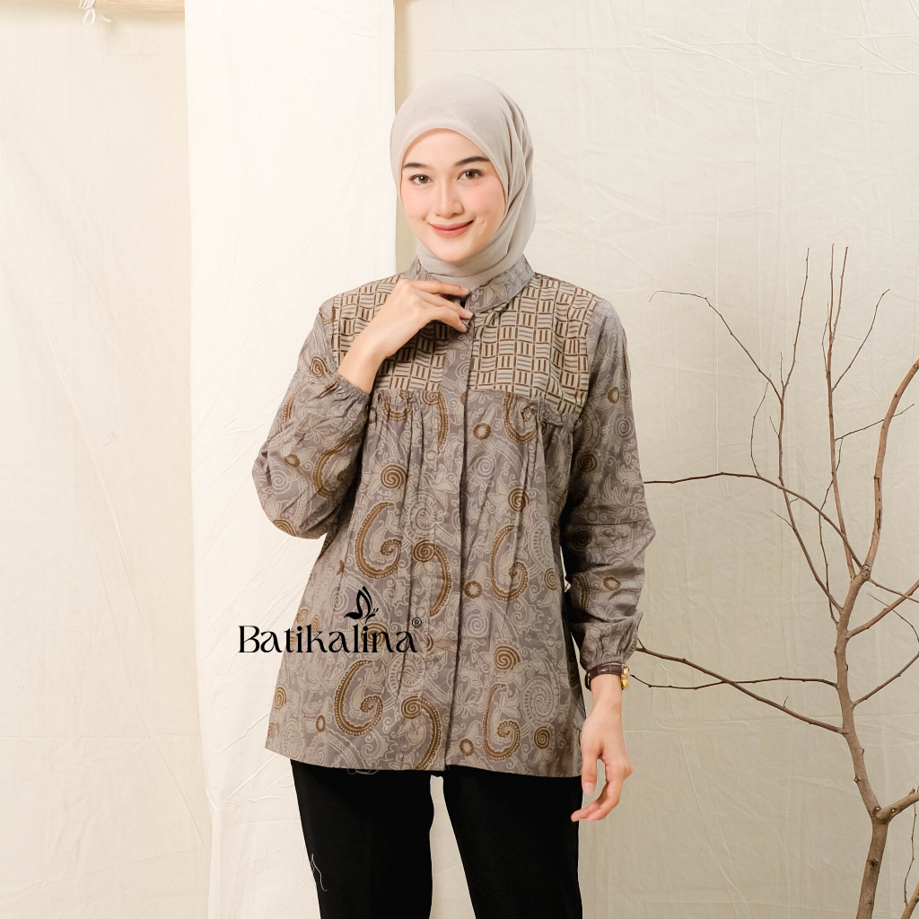 Jual Baju Batik Wanita Modern Atasan Blouse Batik Kerja Kantor Wanita ...