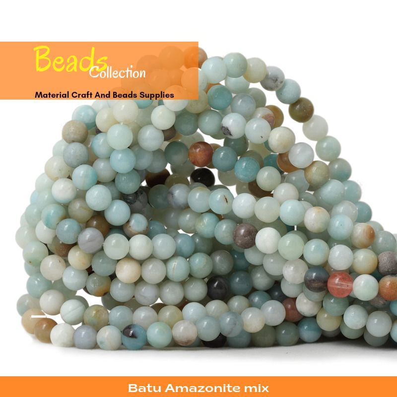 Jual Manik Batu Blue Amazonite Mix Kuarsa Alami 4-10mm | Shopee Indonesia