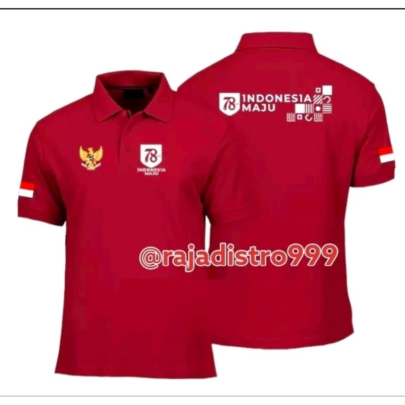 Jual kaos Poloshirt Kaos Berkerah Berkerah HUT RI Ke 78 Tahun Baju Polo ...