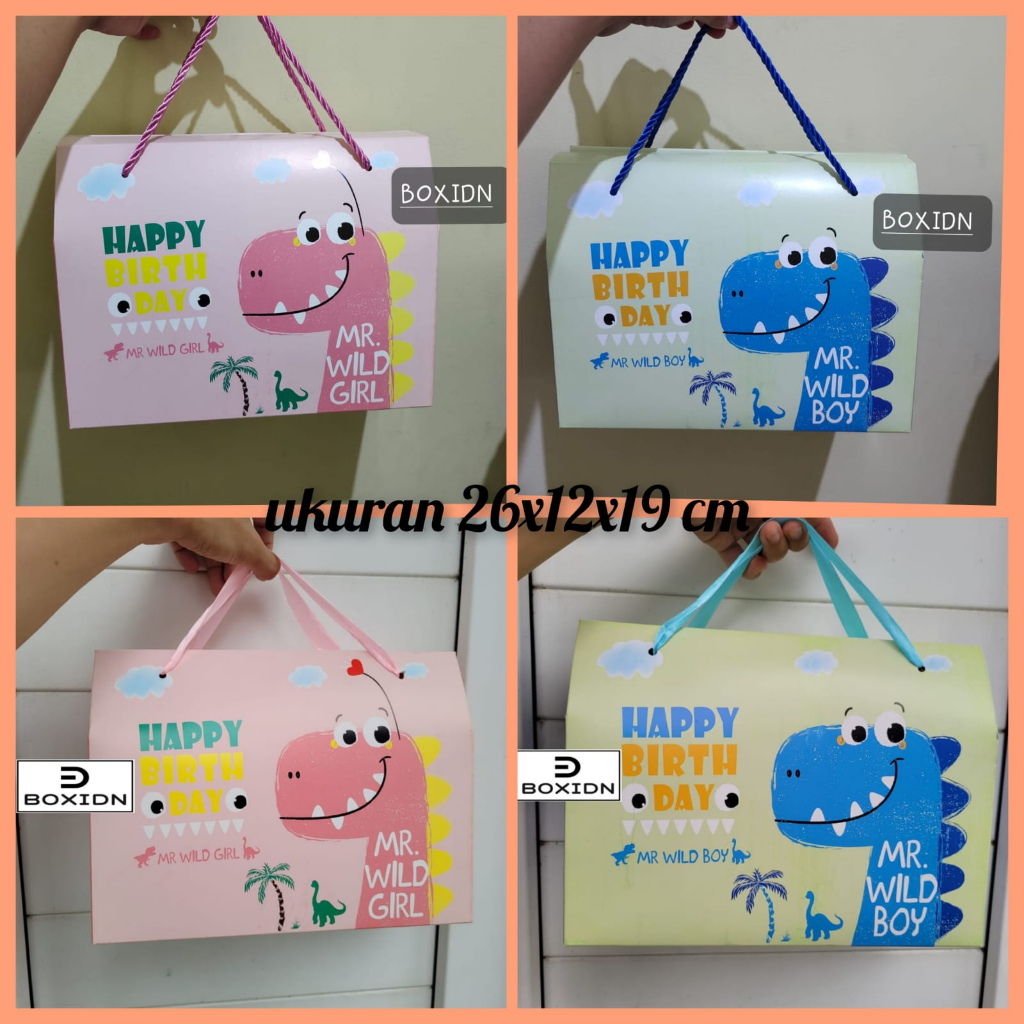 Jual Box Souvenir Ulang Tahun Goodie Bag Ultah Paperbag Snack Dus