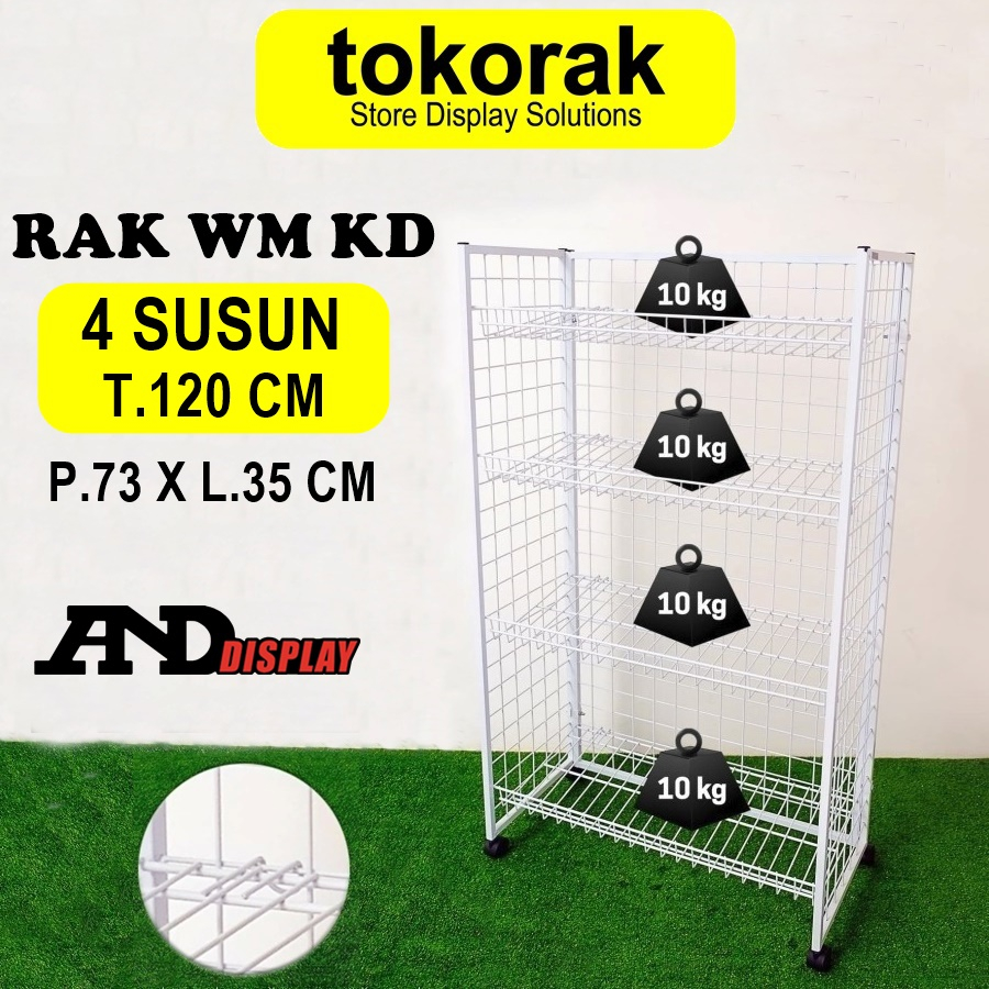 Jual RAK KERANJANG WM KD 4SSN PUTIH TEMPAT SNACK MAKANAN, ROTI WARUNG ...