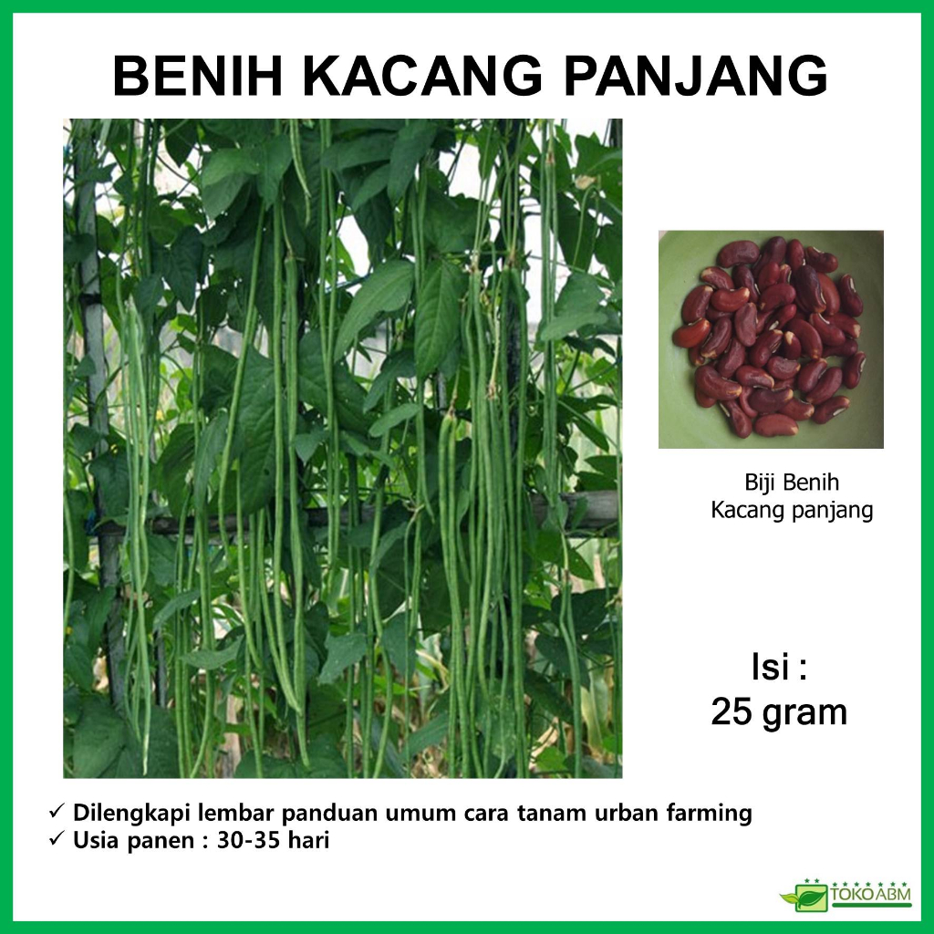 Jual Benih Kacang Panjang Kemasan Repack Gram Bibit Bii Tanaman Sayuran Urban Farming