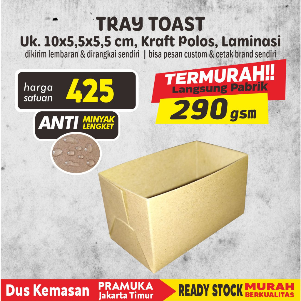 Jual Box Roti, Tray Roti, Tray Toast Kraft Laminasi | Shopee Indonesia