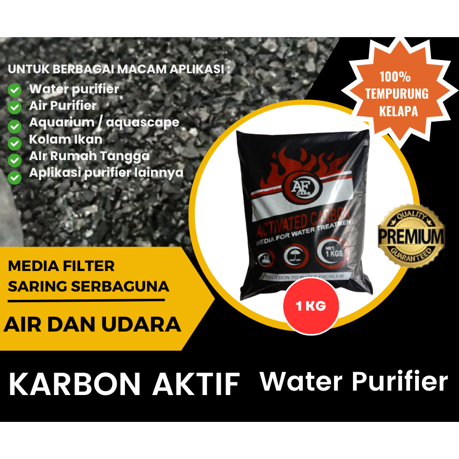 Jual Karbon Aktif 1kg Arang Tempurung Kelapa Media Filter Penjernih Air