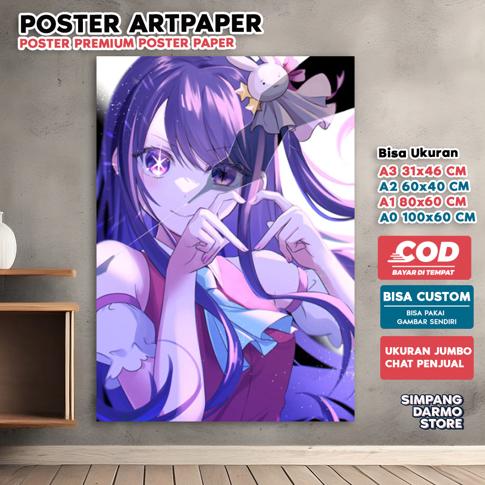 Jual Poster Anime Oshi no Ko Kualitas HD dan Bisa Custom untuk