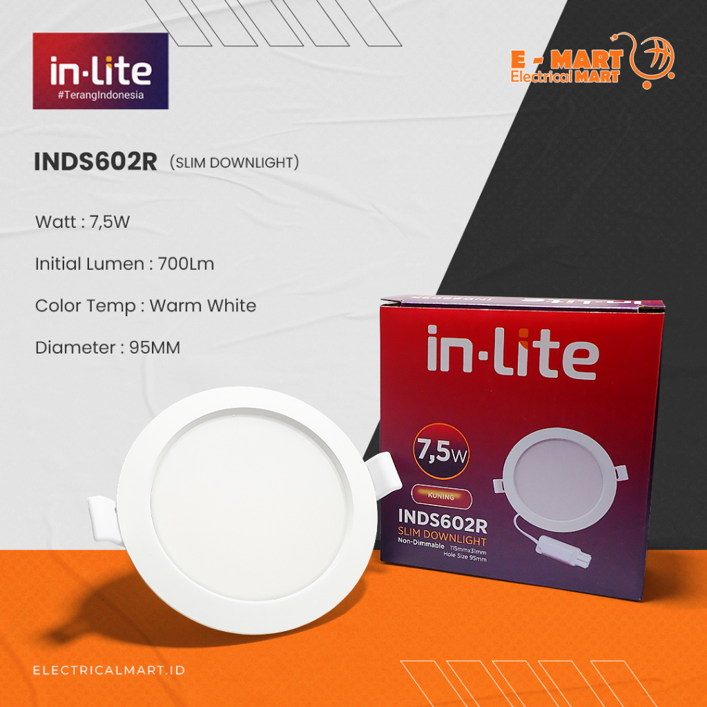 Jual Inlite Downlight Led Panel Slim 7 5w Watt Bulat In Lite Inds602r 7