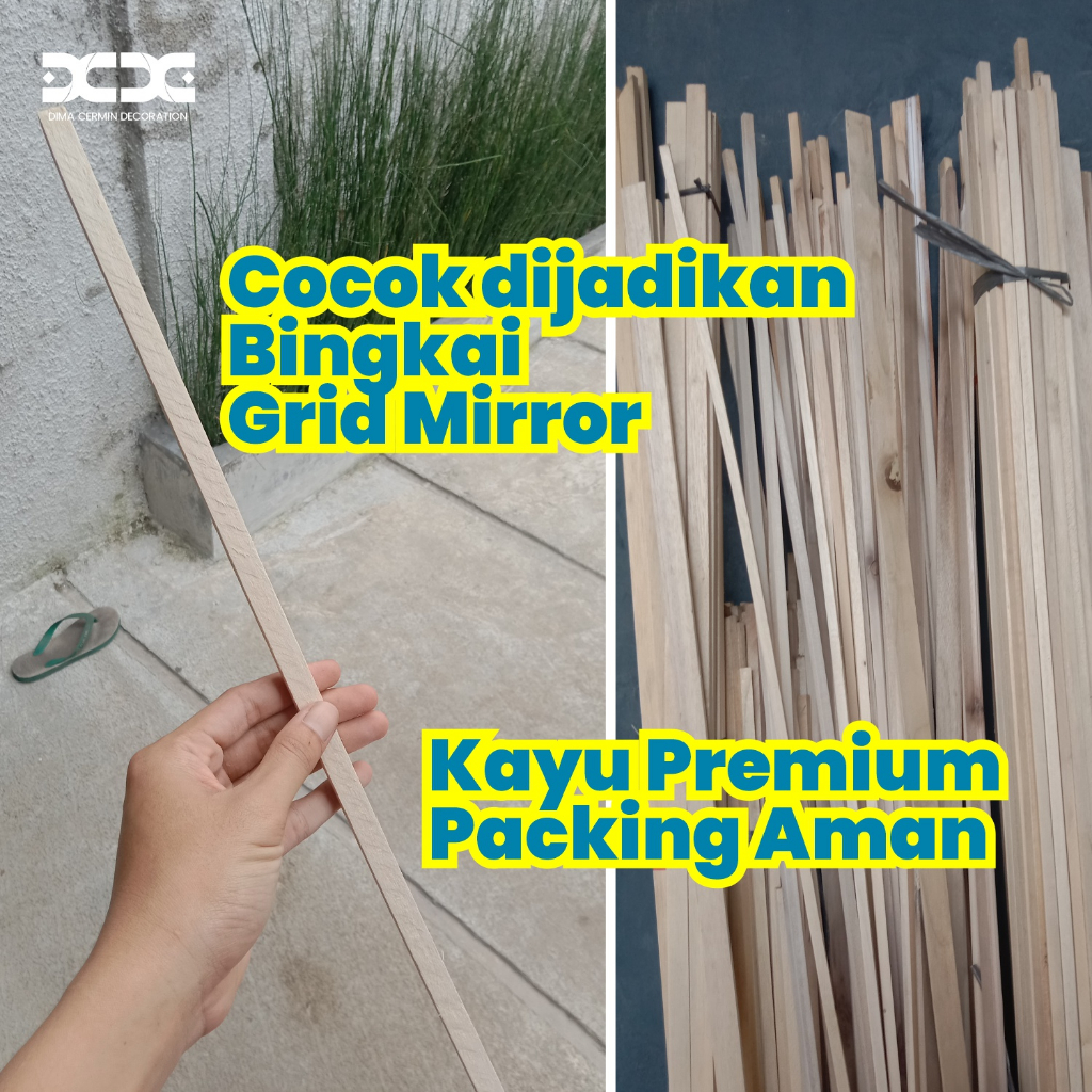 Jual Lis Profil Kayu Kaca Cermin untuk Bingkai Kaca / Stik Kayu / Grid ...