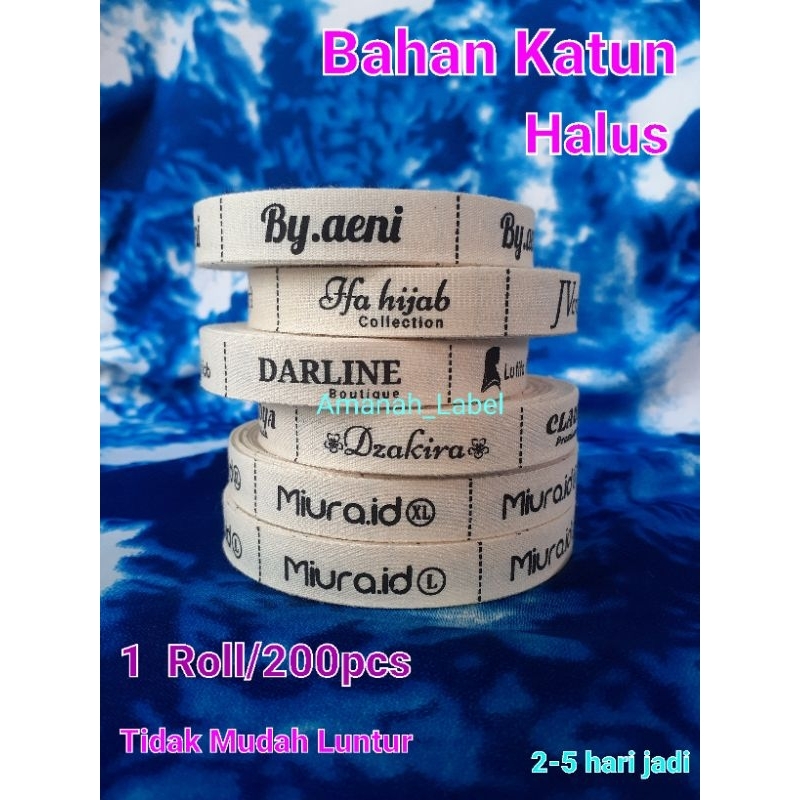 Jual Label Baju Label Hijab Label Katun Sablon Halus13cm Shopee Indonesia 8137