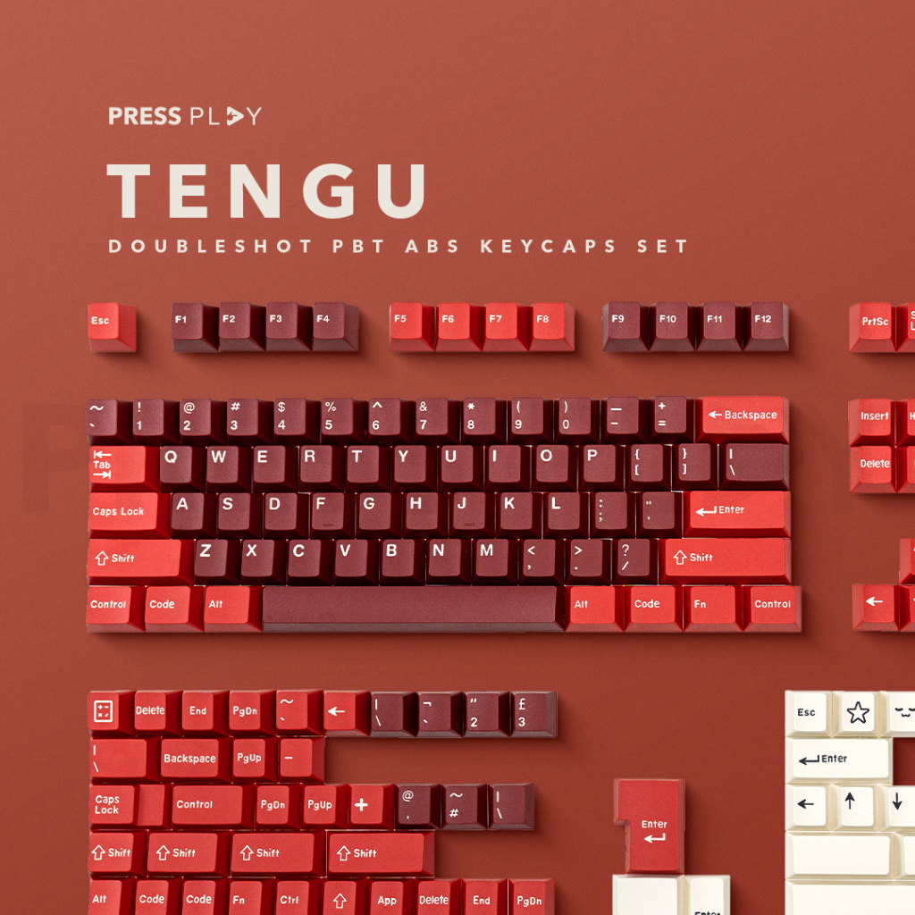 Jual TENGU PBT ABS Doubleshot Keycaps Keycap Set by Press Play Shopee