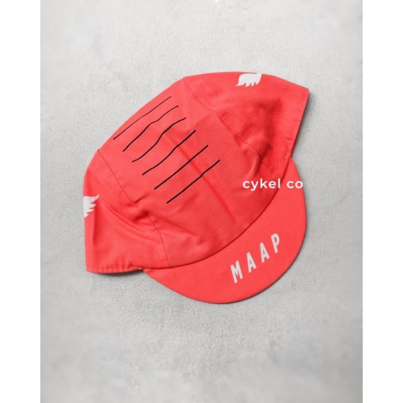 Jual cycle club zurich x MAAP neon red cycling cap topi sepeda