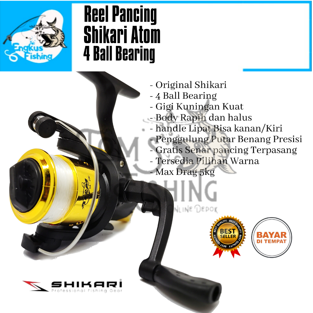 Jual Reel Pancing Shikari ATOM 200 mini (4 Bearing) Gratis Senar Murah ...