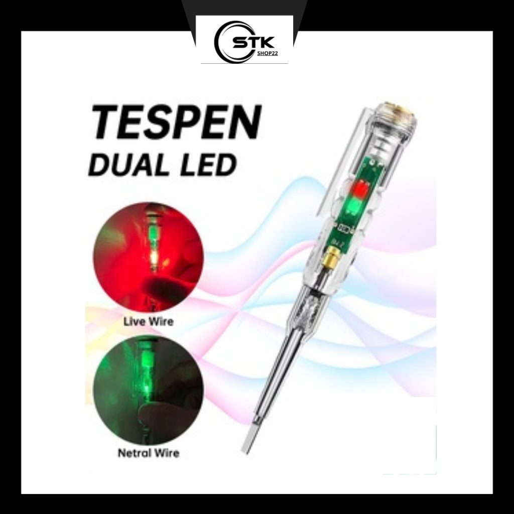 Jual Obeng Tespen minus Test Listrik Tes pen Lampu LED Merah Hijau ...