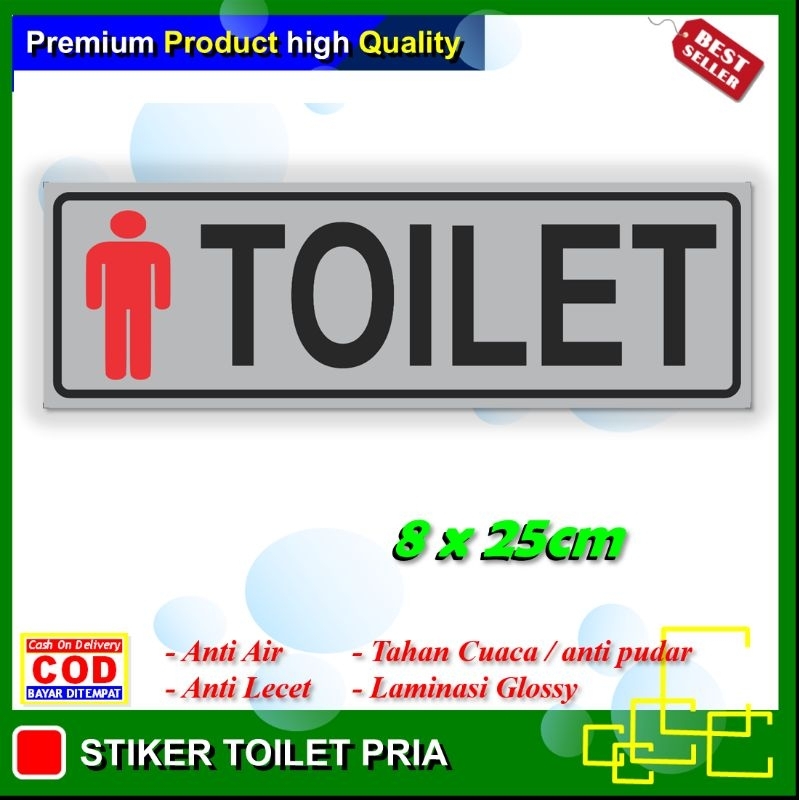 Jual Stiker Toilet Pria Man Sticker Kamar Mandi Pria Kebersihan Kesucian Ketertiban Keamanan