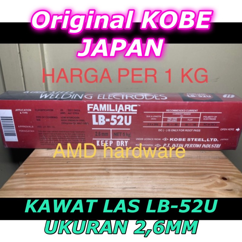 Jual KAWAT LAS MMA 2,6 & 3,2 mm LB52U KOBE WELDING ELECTRODE Harga per ...