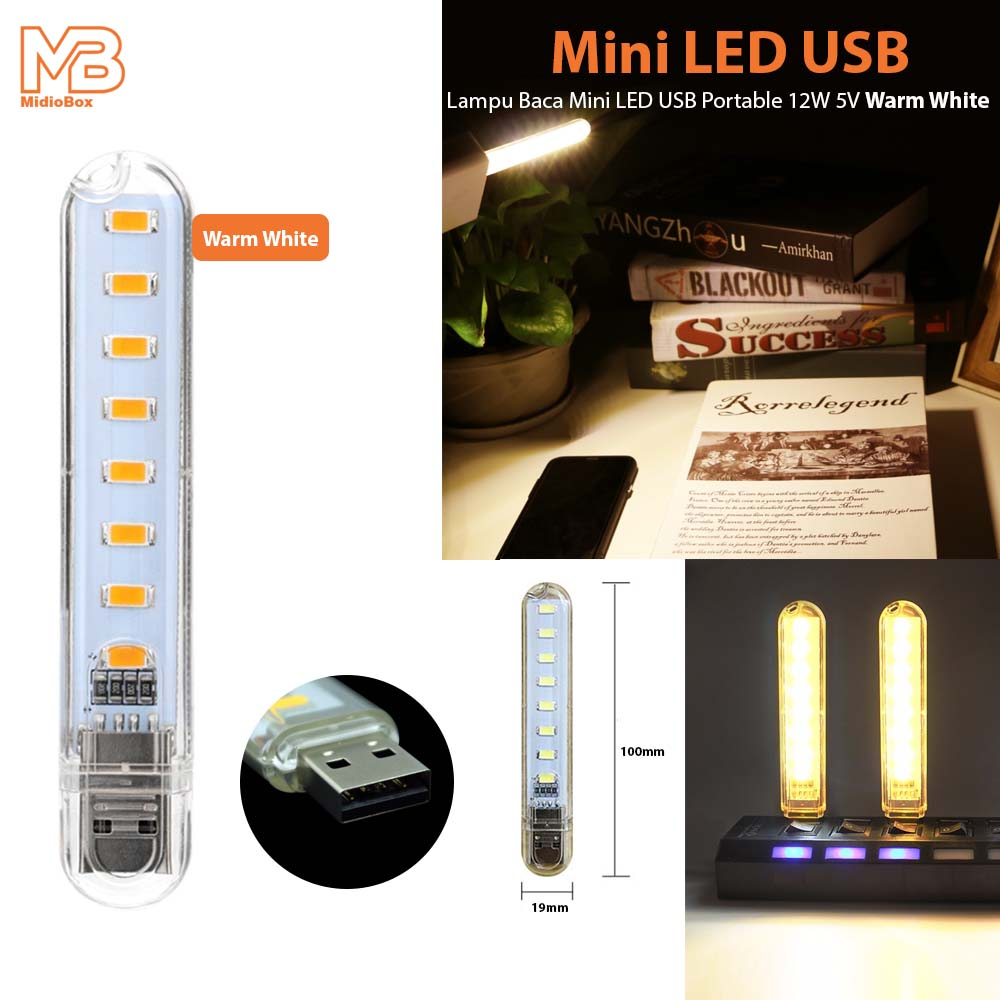 Jual Lampu Baca Mini LED USB Portable 12W 5V Warm White | Shopee Indonesia