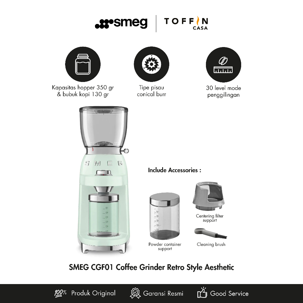 Jual SMEG Electric Coffee Grinder 50's Retro Style Aesthetic CGF01