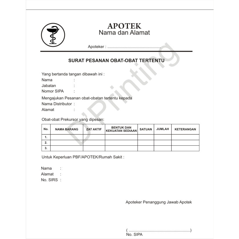 Jual surat pesanan / obat mengandung prekursor farmas / OOT / SP ...