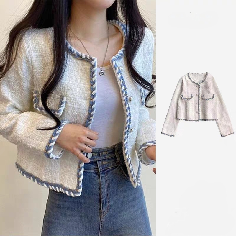 Jual Jaket Wanita Terbaru Rok Korean Style Jacket Lengan Panjang Jaket Crop Wanita Fashion 7594