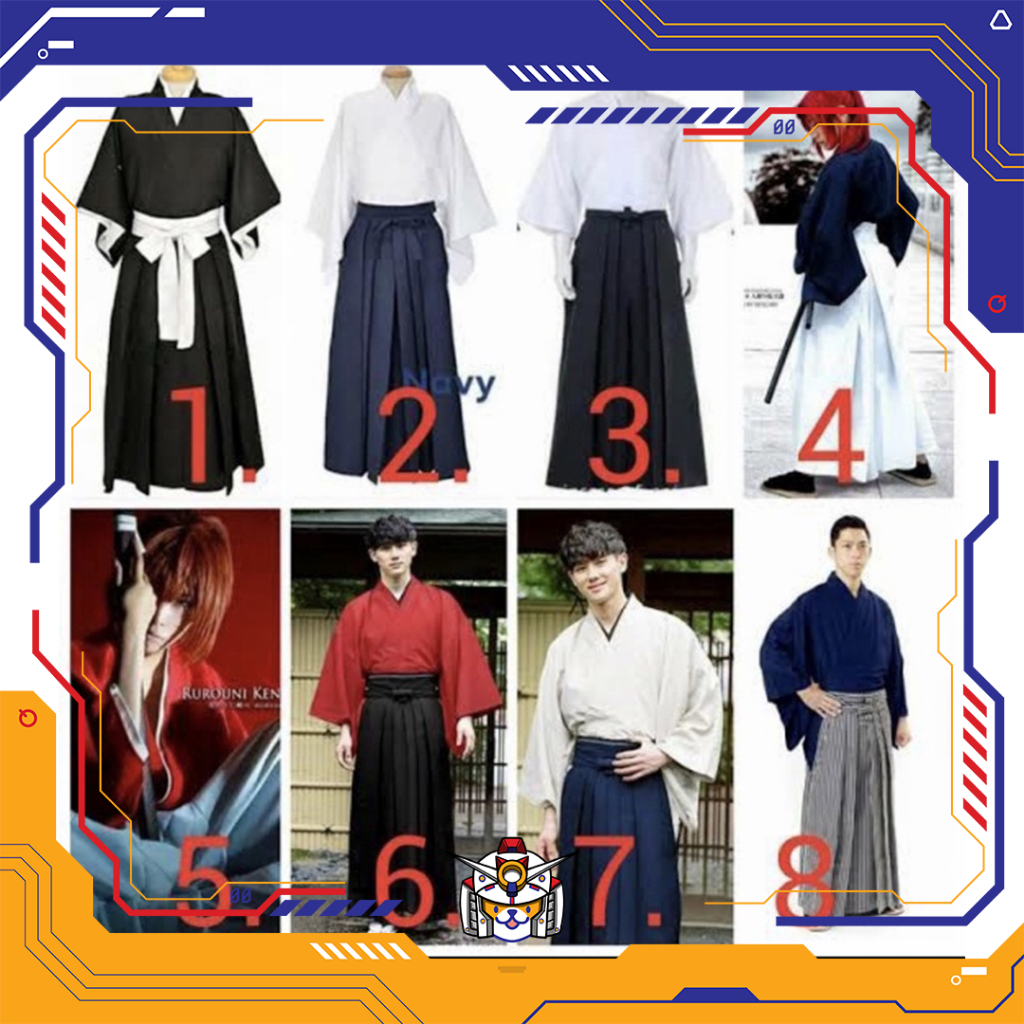 Anime Rurouni Himura Kenshin Cosplay Costume Set Kimono Kendogi