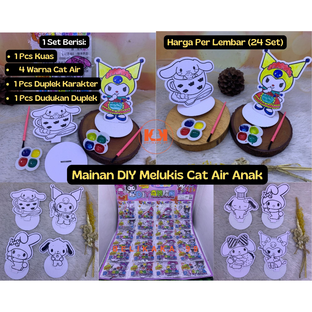 Keebor 12 Warna Cat Air Set untuk Anak-Anak, 24 Indonesia