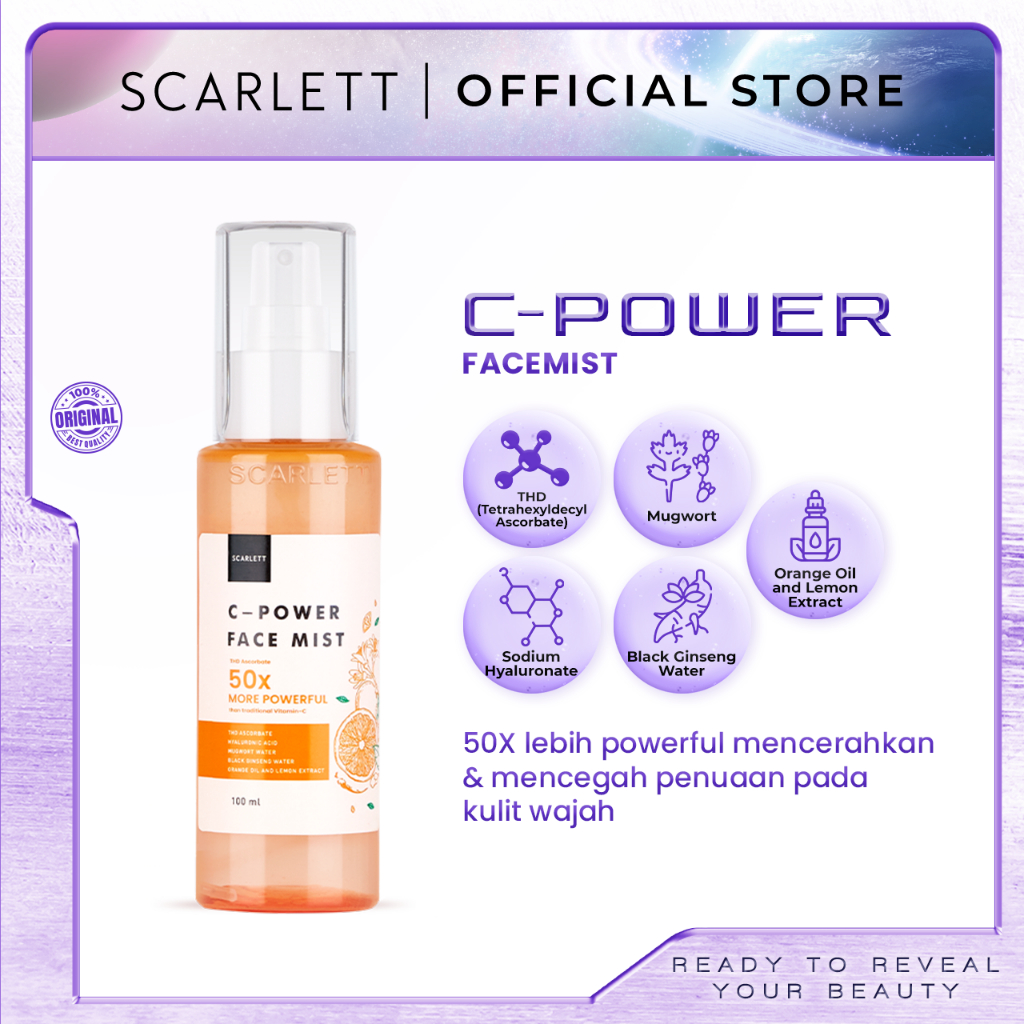 Jual Scarlett Whitening CPower Face Mist mencerahkan dan menyegarkan
