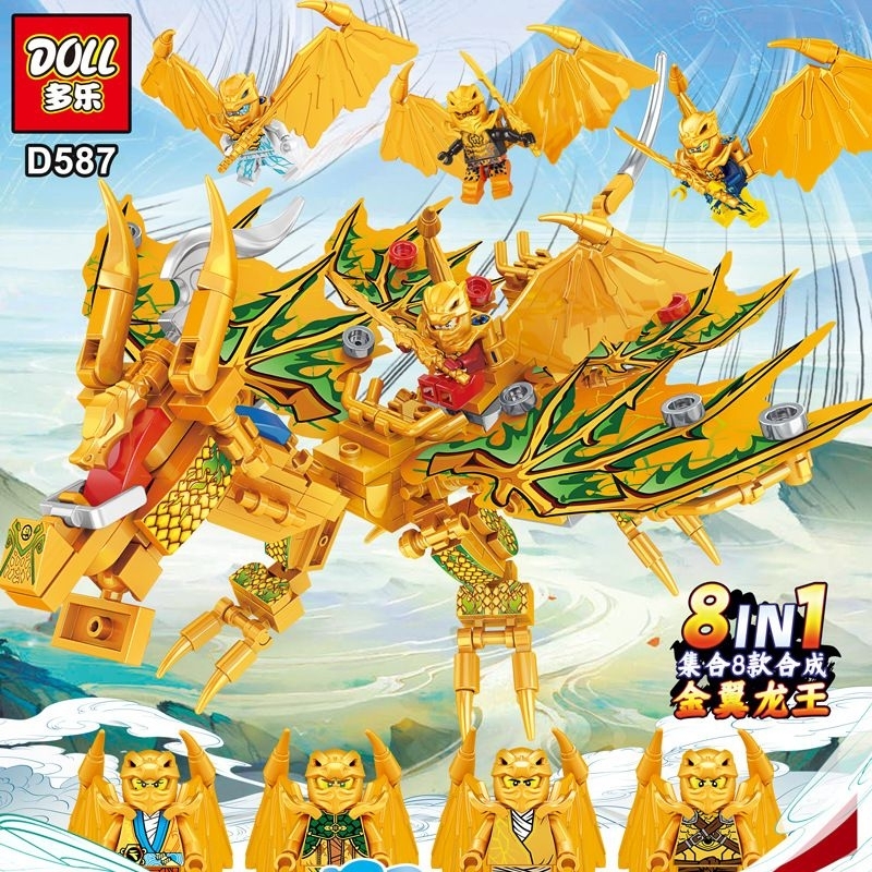 Jual D587 Mainan Anak Mini Ninja Crytallized Figure Dragon Wing ...